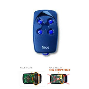 RADIOCOMANDO 433,92MHZ A CODICE PROGRAMMABILE NICE FLO FLO4 BLU AUTOMAZIONE 4 CH