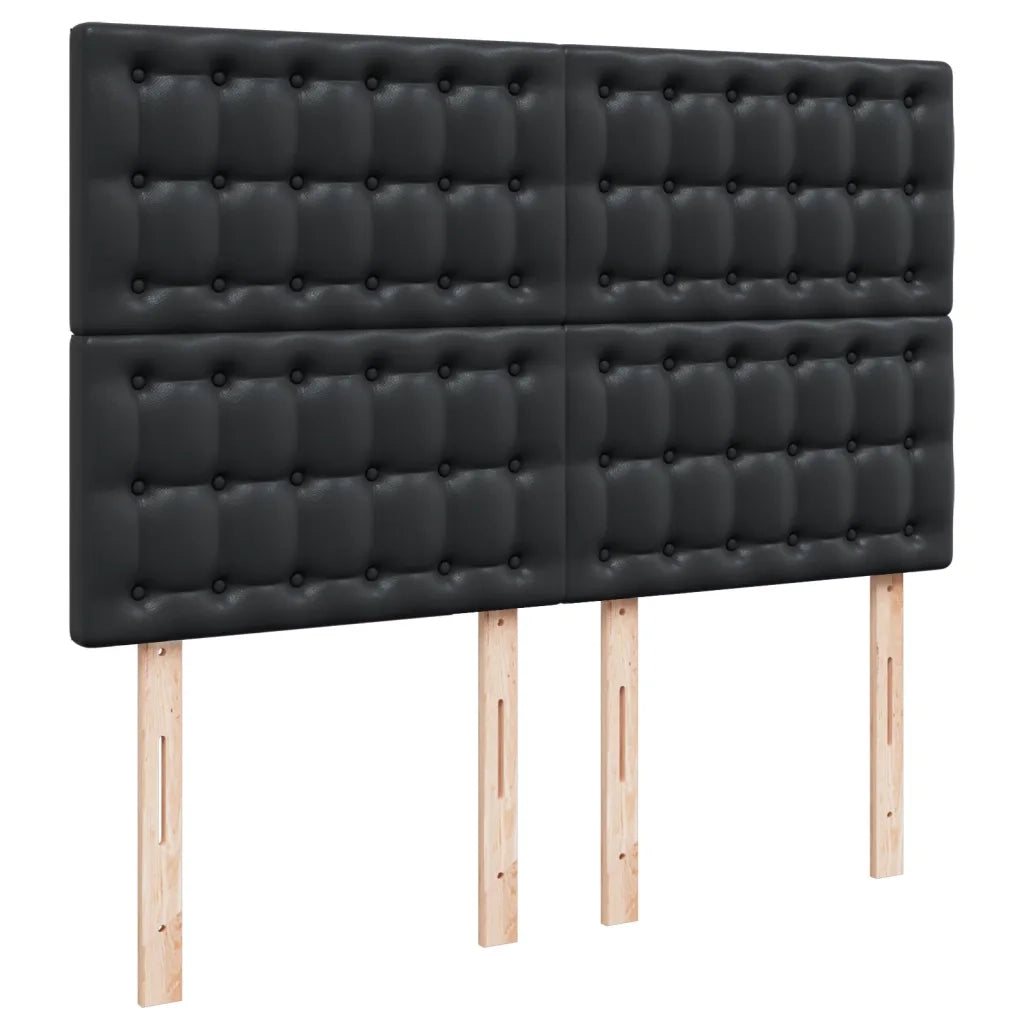 Giroletto a Molle con Materasso Nero 140x190 cm in Similpelle