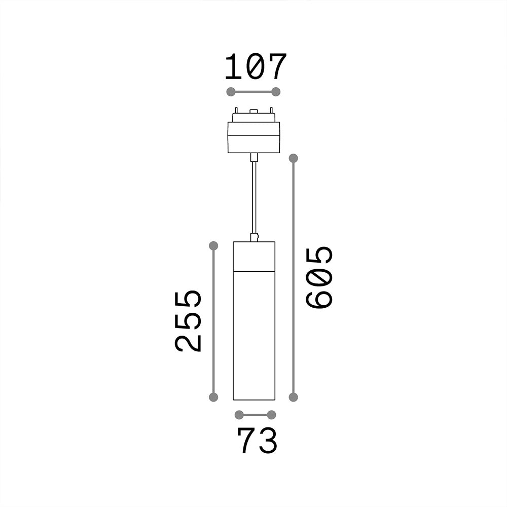 Pendente Per Binario Arca 21W 4000K Alluminio Nero Luce Calda
