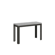 Tavolo apribile 120/200x45/90 cm Linea Double telaio Antracite - Cemento