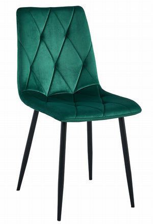 Sedia Valora Tyra in velluto verde scuro / gambe nere x 4
