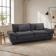 DIVANO 2 POSTI 224x81x81 cm Velluto Grigio Scuro