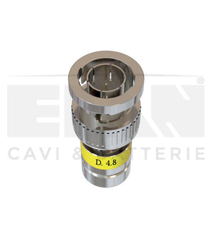 CONNETTORE BNC NIKELATO PER MINI RG E MINI HD 4.8MM ELAN 408020C 20 PEZZI