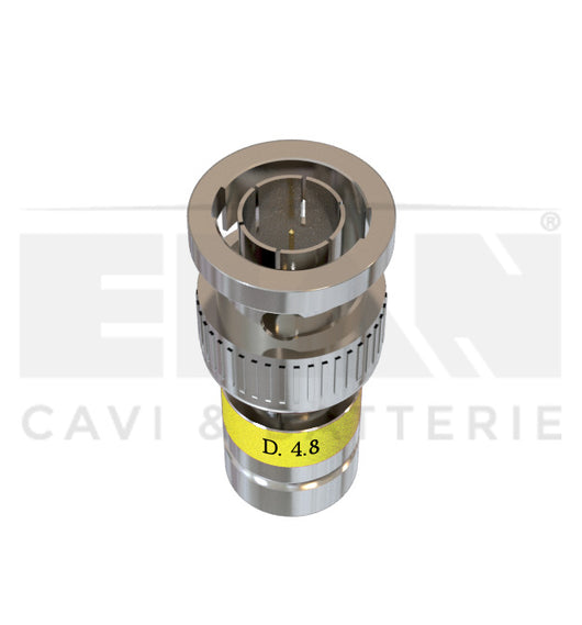 CONNETTORE BNC NIKELATO PER MINI RG E MINI HD 4.8MM ELAN 408020C 20 PEZZI