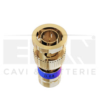 CONNETTORE BNC DORATO A COMPRESSIONE PER RG6 HD 6.8 MM ELAN 408080C 20 PEZZI