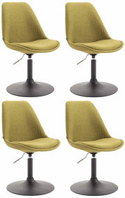 Set di 4 sedie da pranzo in tessuto Maverick verde,nero