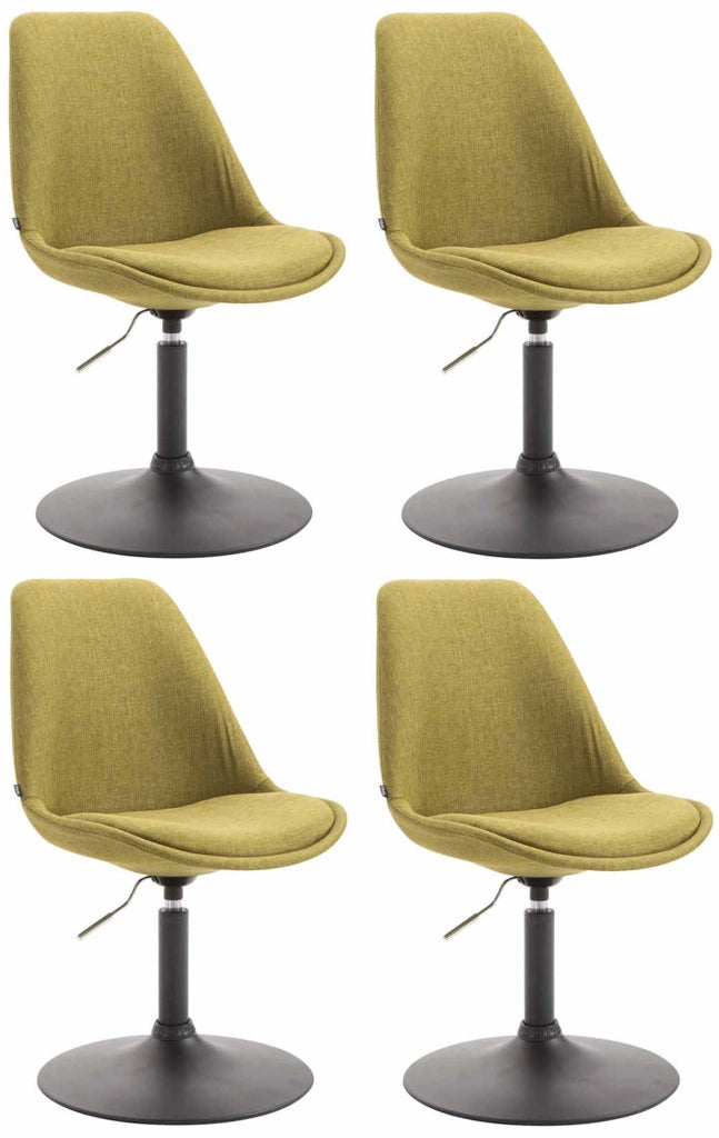 Set di 4 sedie da pranzo in tessuto Maverick verde,nero