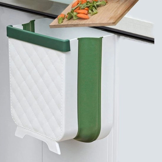 Porta del mobile cucina Contenitore per rifiuti cucina pieghevole contenitore per rifiuti a parete in plastica 10 L Verde