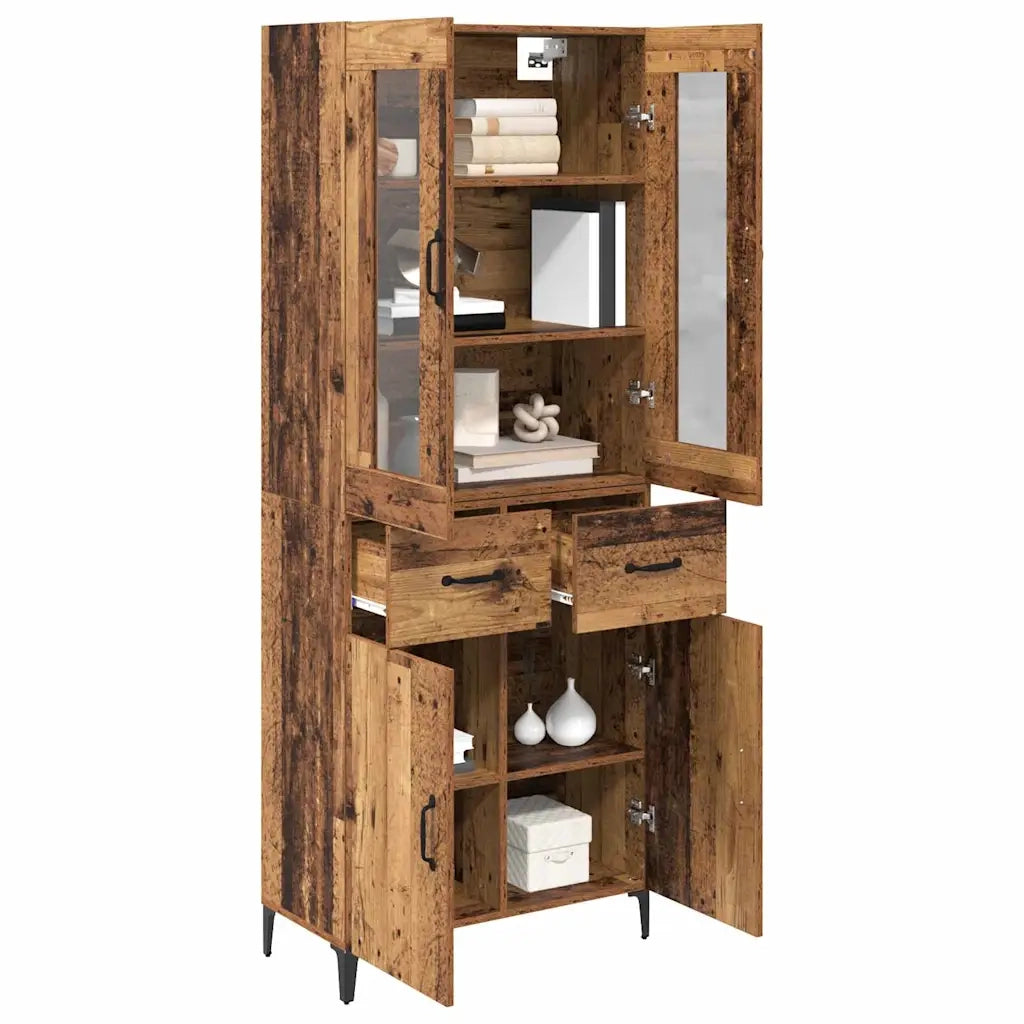 Credenza | Madia | Buffet da pranzo | Armadio da pranzo Legno vecchio 69,5 x 34 x 180 cm Legno multistrato
