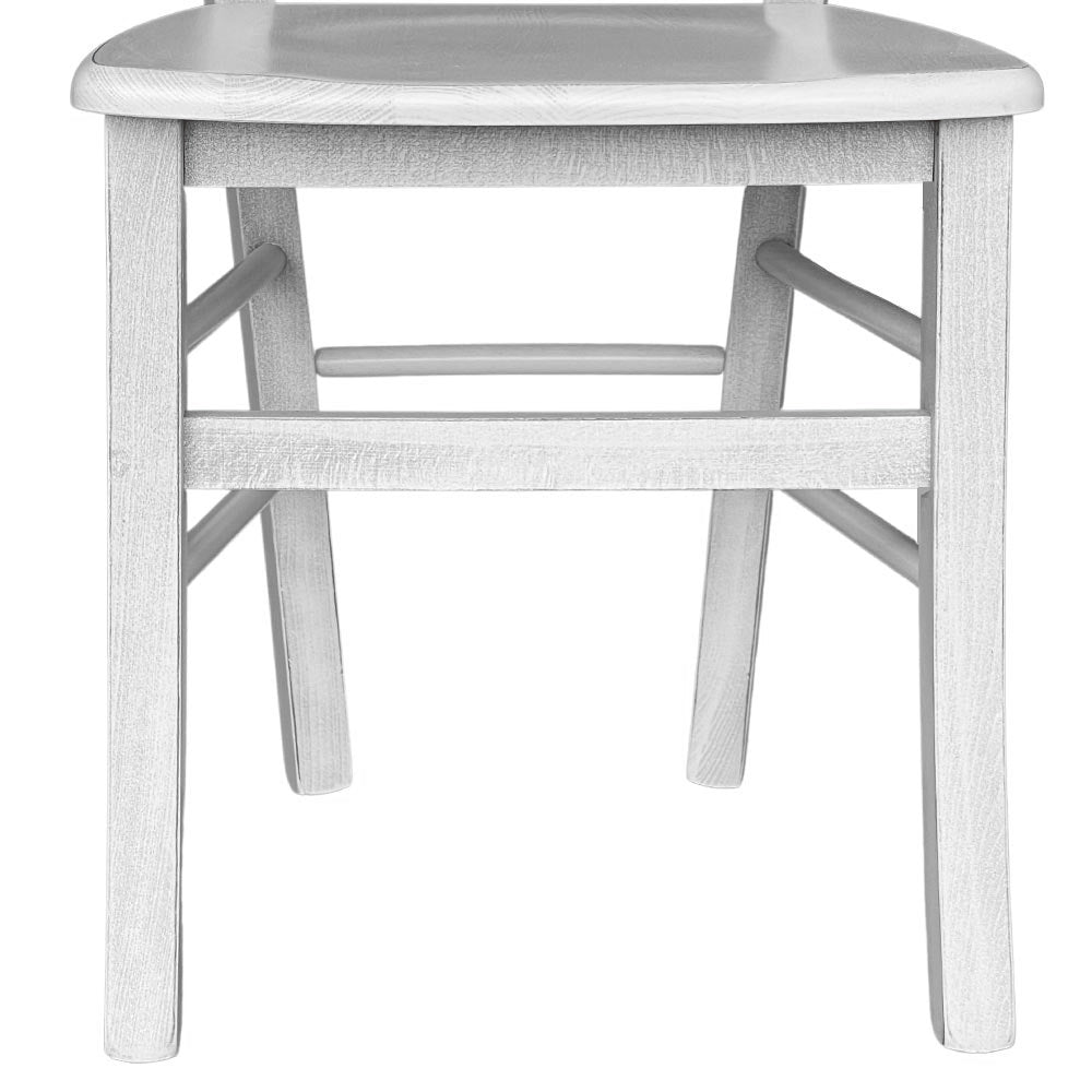 Sedia in legno venezia croce anticata bianca con seduta legno