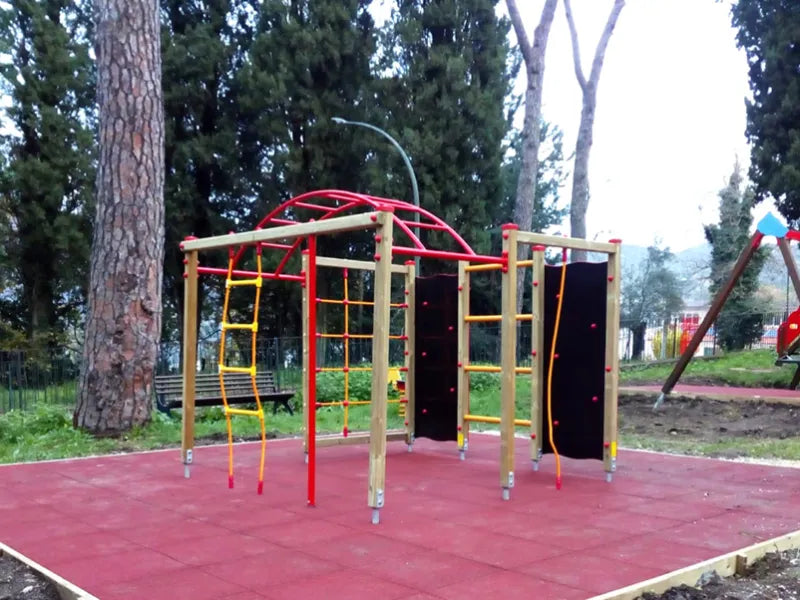 Arrampicata Everest 738 Giochipark acciaio legno rete corda 225x230x200h