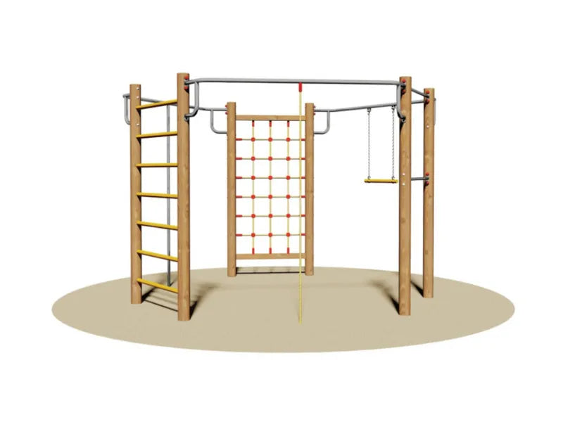 Palestrina Sissy 809 Giochipark legno rete corda pertiche barre 375x335x245h