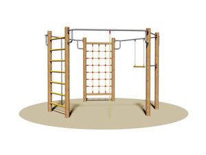 Palestrina Sissy 809 Giochipark legno rete corda pertiche barre 375x335x245h