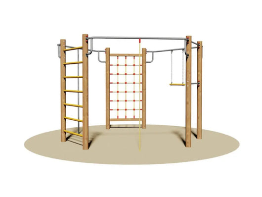 Palestrina Sissy 809 Giochipark legno rete corda pertiche barre 375x335x245h