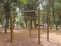 Palestrina Sissy 809 Giochipark legno rete corda pertiche barre 375x335x245h