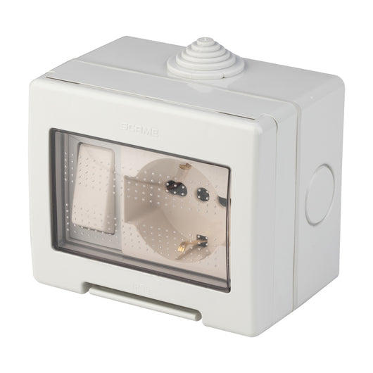 KIT DEVIATORE 10A E PRESA SCHUKO 10/16A IP55