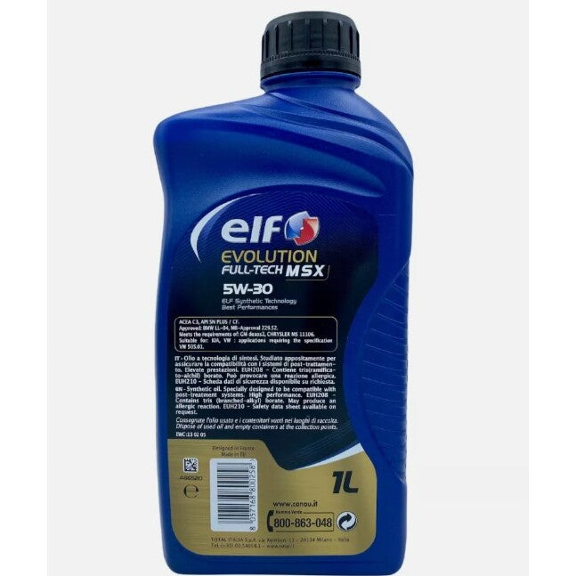 OLIO MOTORE ELF EVOLUTION FULLTECH MSX 5W-30 1L C