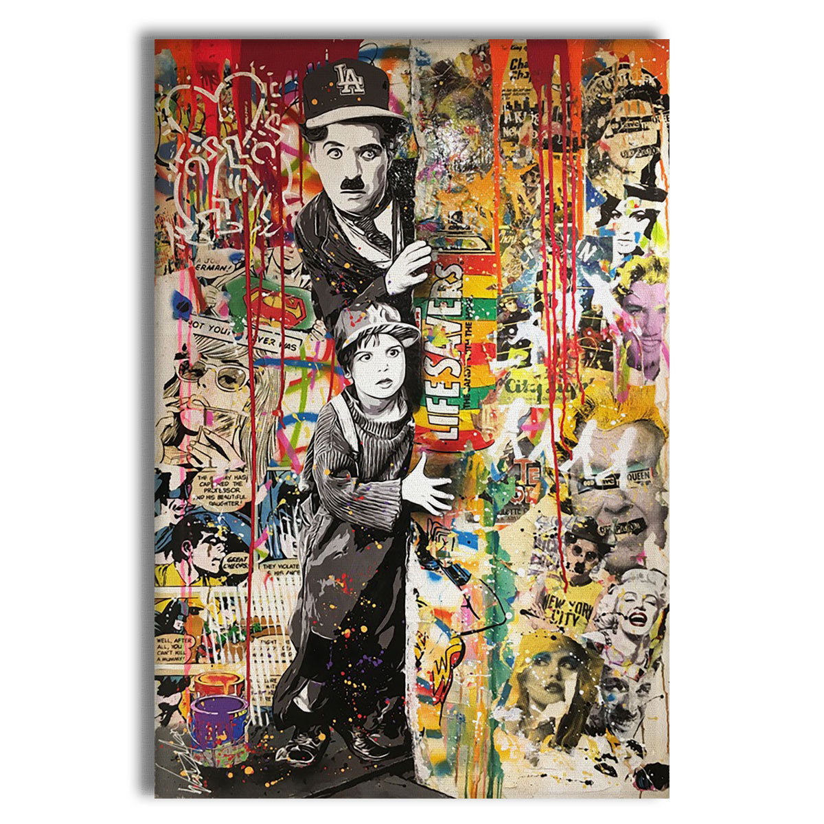 Charlie Dream -  Quadro Canvas Contemporaneo su telaio in legno Misura: 50x70 cm