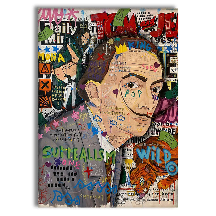 Dali Pop -  Quadro Canvas Contemporaneo su telaio in legno Misura: 50x70 cm