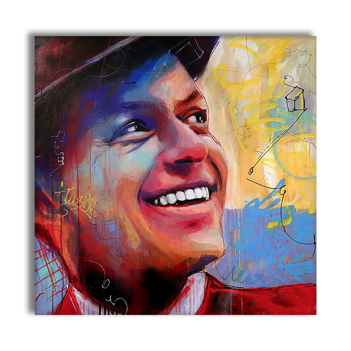 Frank -  Quadro Canvas Contemporaneo su telaio in legno Misura: 80x80 cm