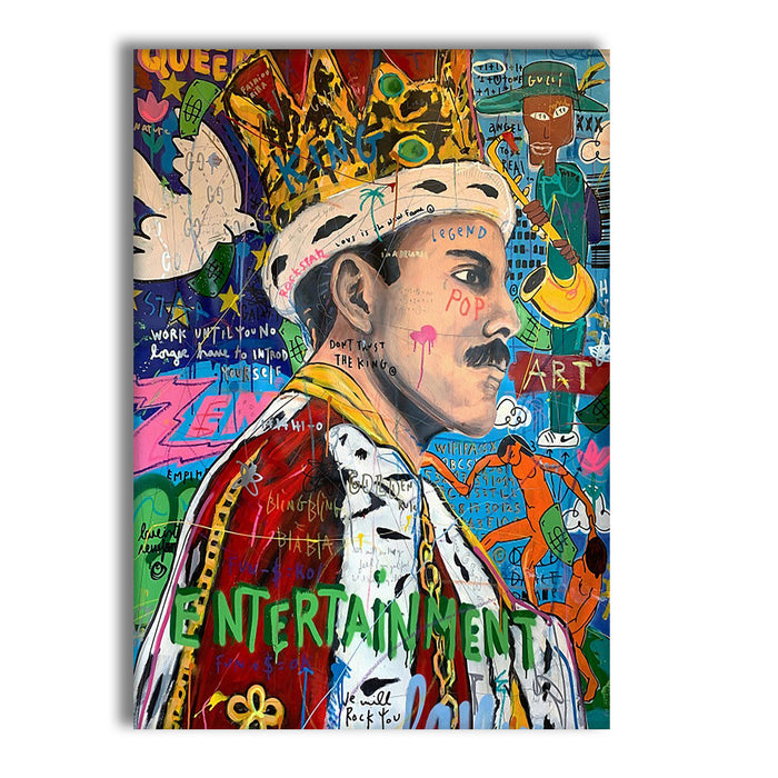 Freddy the King -  Quadro Canvas Contemporaneo su telaio in legno Misura: 50x70 cm
