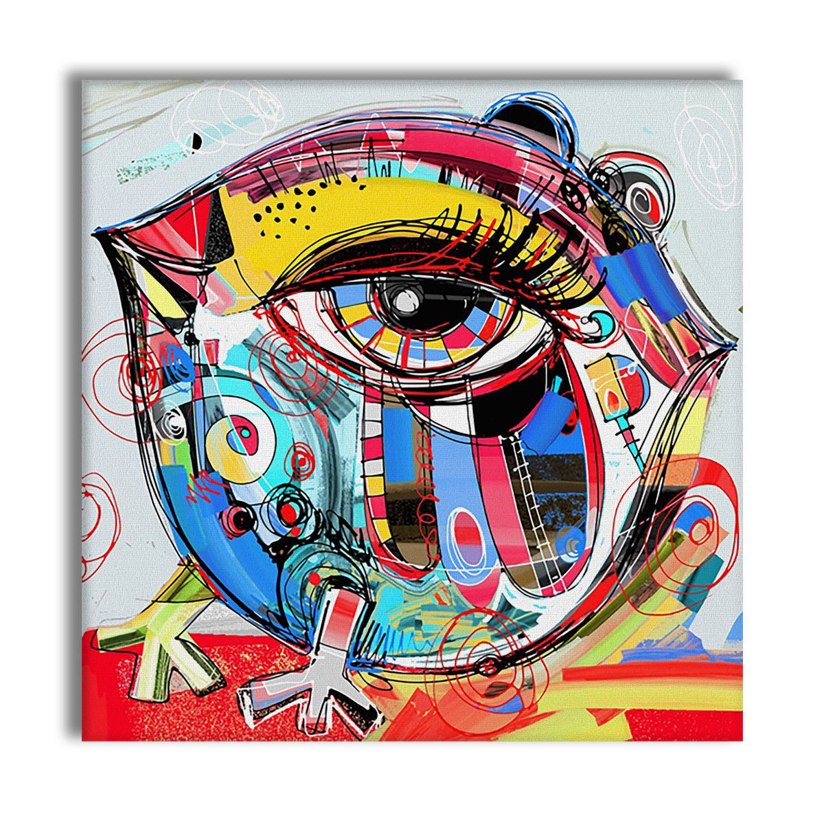 Look At Me -  Quadro Canvas Contemporaneo su telaio in legno Misura: 100x100 cm