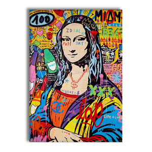 Monna Pop -  Quadro Canvas Contemporaneo su telaio in legno Misura: 70x100 cm