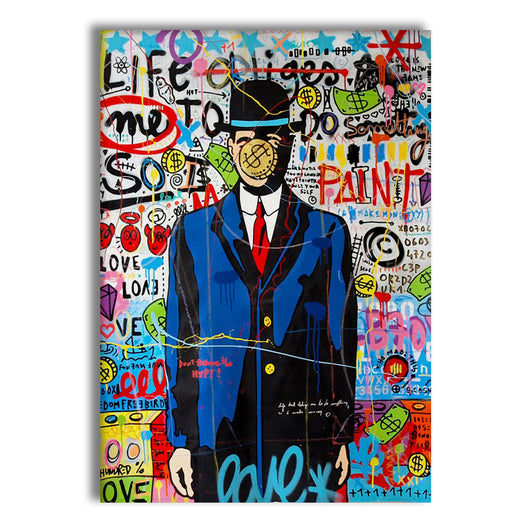 Paint -  Quadro Canvas Contemporaneo su telaio in legno Misura: 50x70 cm