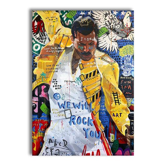 We Will Rock -  Quadro Canvas Contemporaneo su telaio in legno Misura: 70x100 cm