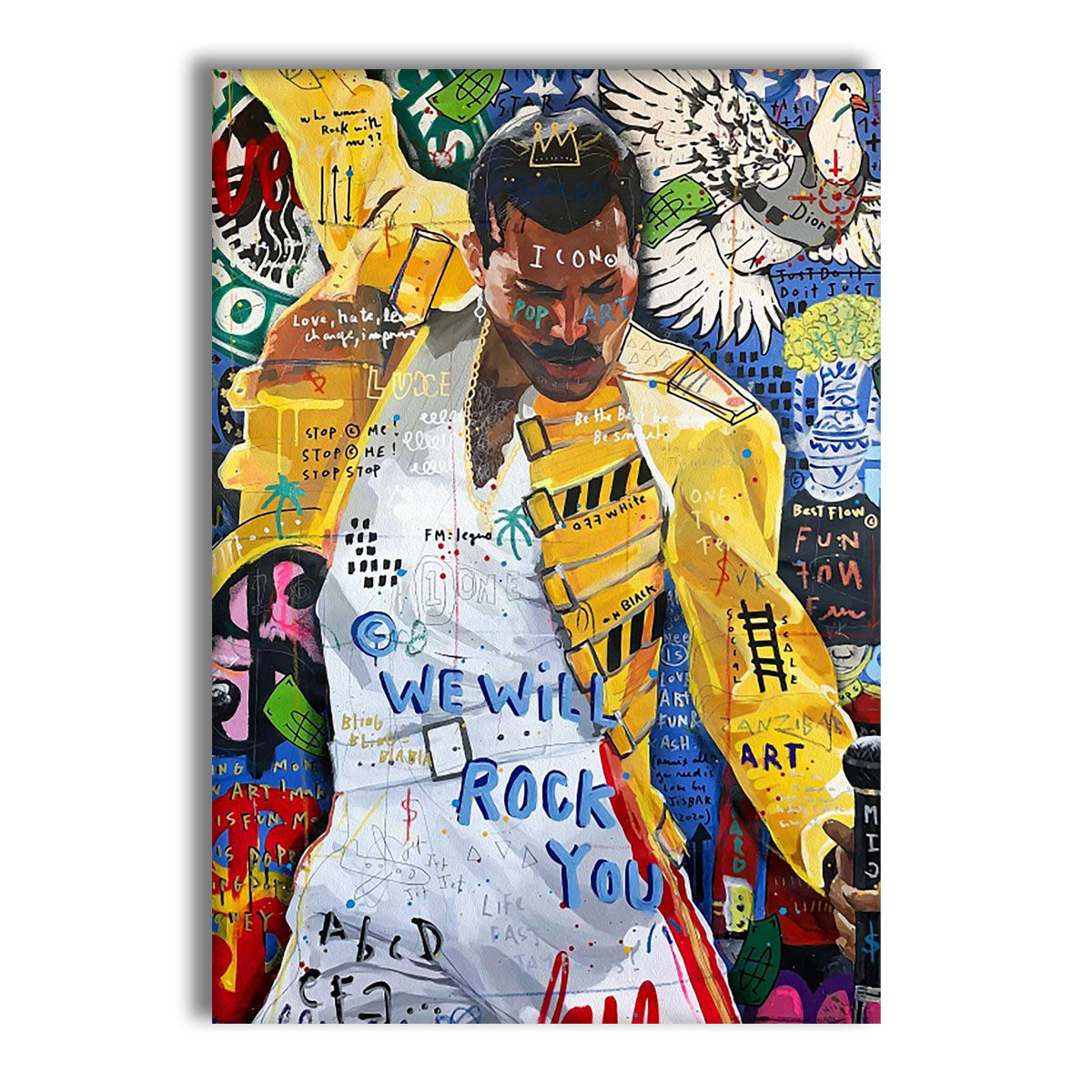 We Will Rock -  Quadro Canvas Contemporaneo su telaio in legno Misura: 50x70 cm