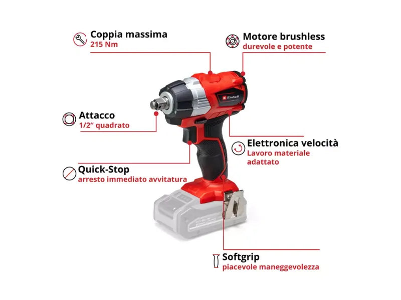 Avvitatore ad impulsi a batteria Einhell TP-CW 18 Li BL-solo senza batteria