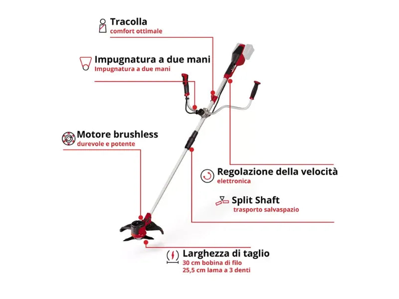 Tagliabordi a batteria Einhell Agillo 36/255 BL-Solo motore Brushless PXC