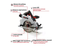 Sega circolare manuale a batteria Einhell TP-CS 18/190 Li BL-Solo senza spazzole