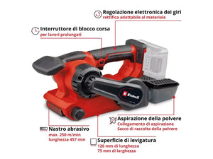 Levigatrice a nastro Einhell TP-BS 18/457 Li BL senza batteria e caricabatterie