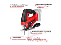 Seghetto alternativo a batteria TC-JS 18 Li Einhell senza batteria e carica