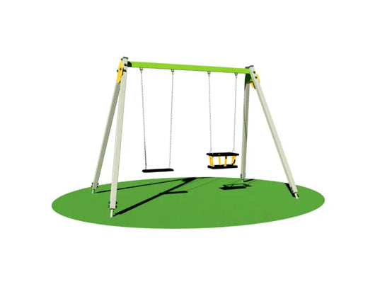 Altalena Luri 2 posti 950 Giochipark acciaio e alluminio sedili variabili - Piano/orsetto