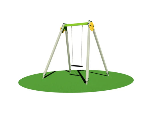 Altalena Luri 1 posto 949 Giochipark travi acciaio sedile piano/gabbia/orsetto - Piano