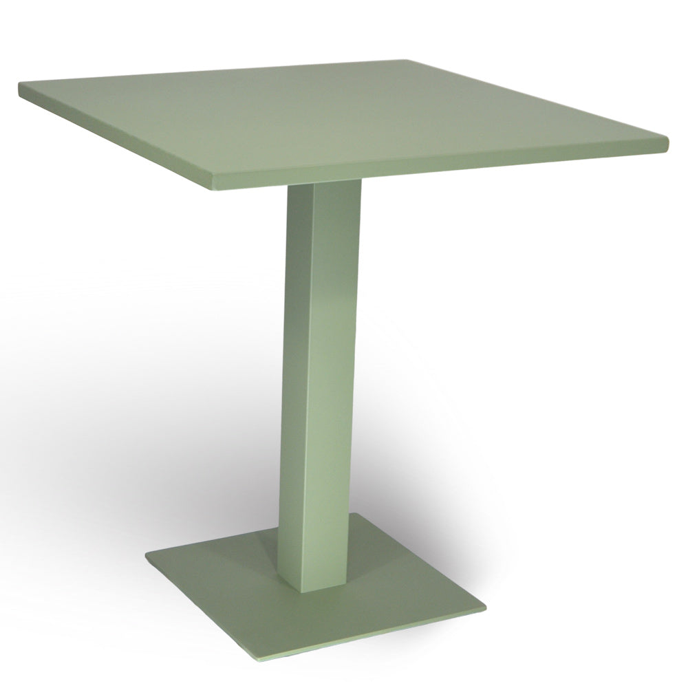 Tavolo da bar verde opaco cm 70 x cm 70 con piano in alluminio verniciato x 3