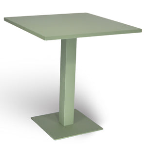 Tavolo da bar verde opaco cm 70 x cm 70 con piano in alluminio verniciato x 3