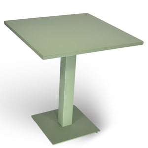 Tavolo da bar verde opaco cm 70 x cm 70 con piano in alluminio verniciato x 3