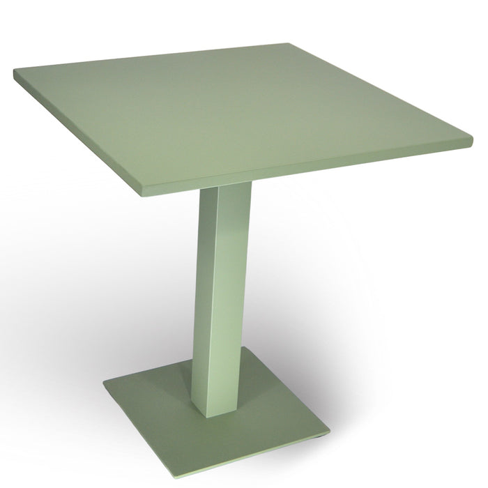 Tavolo da bar verde opaco cm 70 x cm 70 con piano in alluminio verniciato x 3