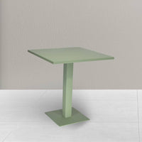 Tavolo da bar verde opaco cm 70 x cm 70 con piano in alluminio verniciato x 3