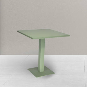 Tavolo da bar verde opaco cm 70 x cm 70 con piano in alluminio verniciato x 3