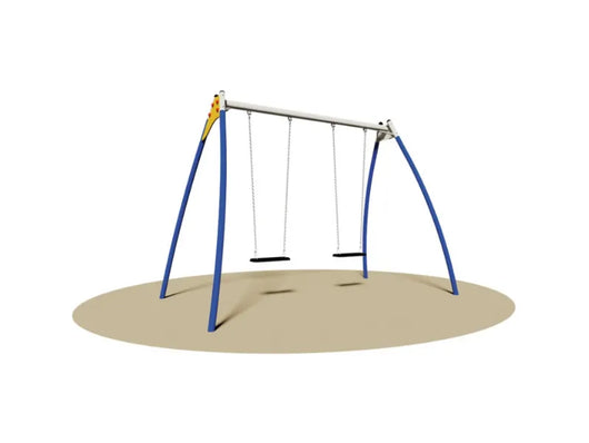 Altalena Trilli 972 acciaio zincato 2 posti H230cm EN 1176 sedili antiurto - Piano/gabbia