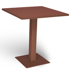 Tavolo da bar rosso mattone cm 70 x cm 70 con piano in alluminio verniciato x 3