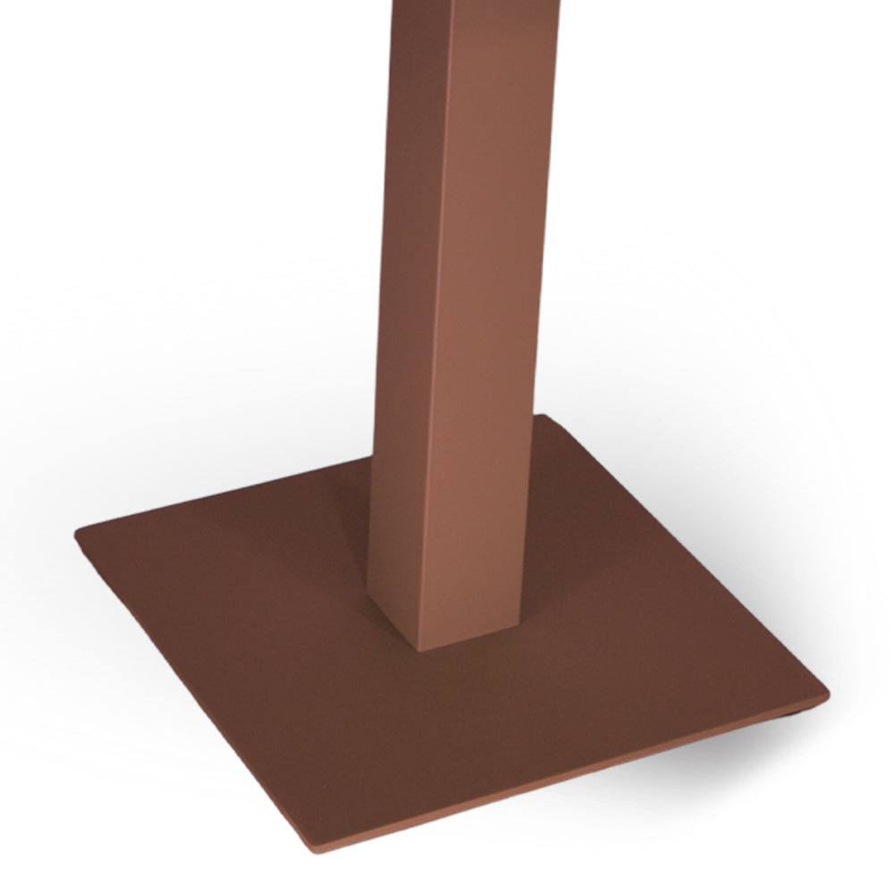 Tavolo da bar rosso mattone cm 70 x cm 70 con piano in alluminio verniciato x 3