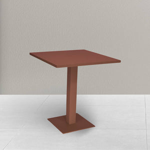 Tavolo da bar rosso mattone cm 70 x cm 70 con piano in alluminio verniciato x 3