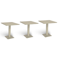 Tavolo da bar beige cm 70 x cm 70 con piano in alluminio verniciato x 3