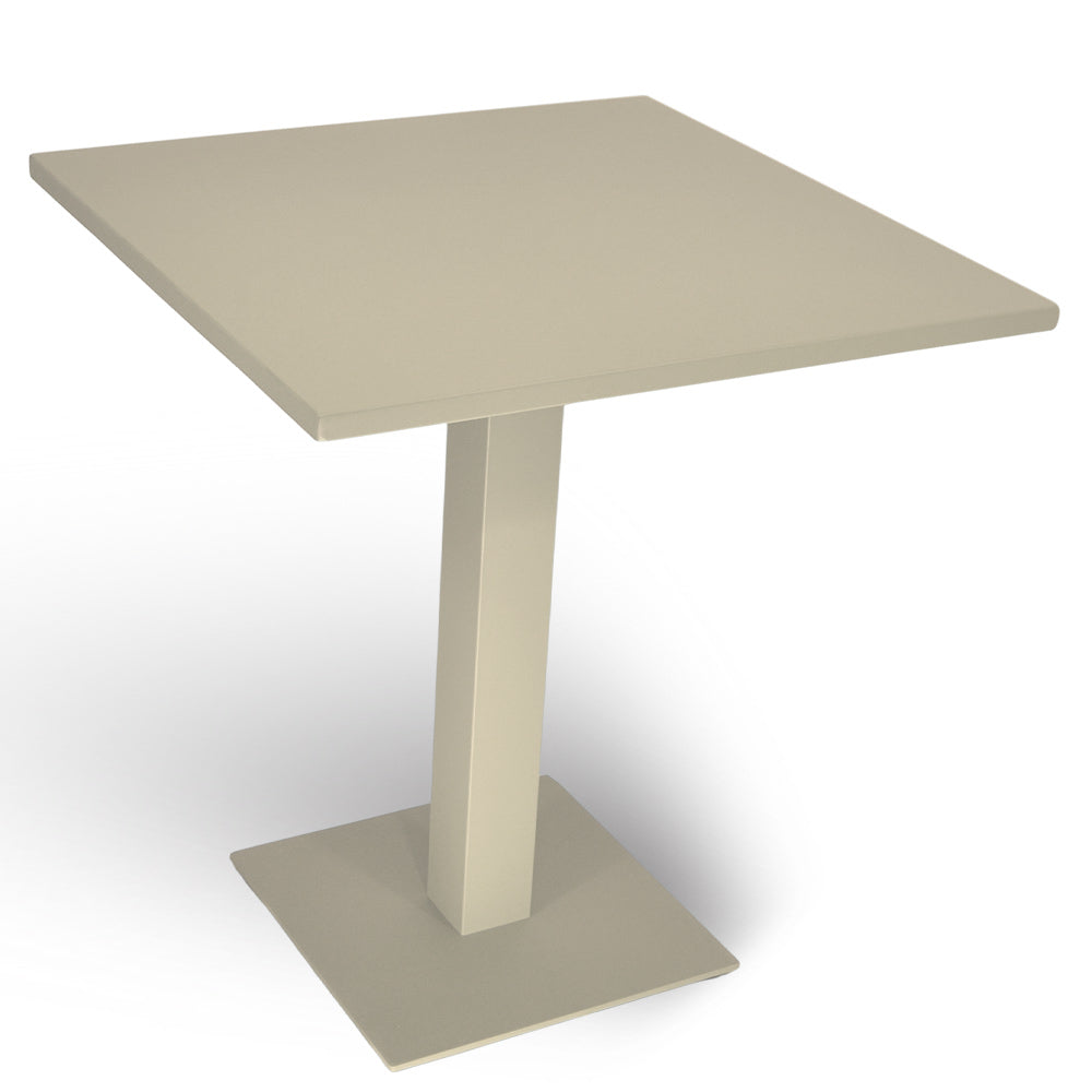 Tavolo da bar beige cm 70 x cm 70 con piano in alluminio verniciato x 3