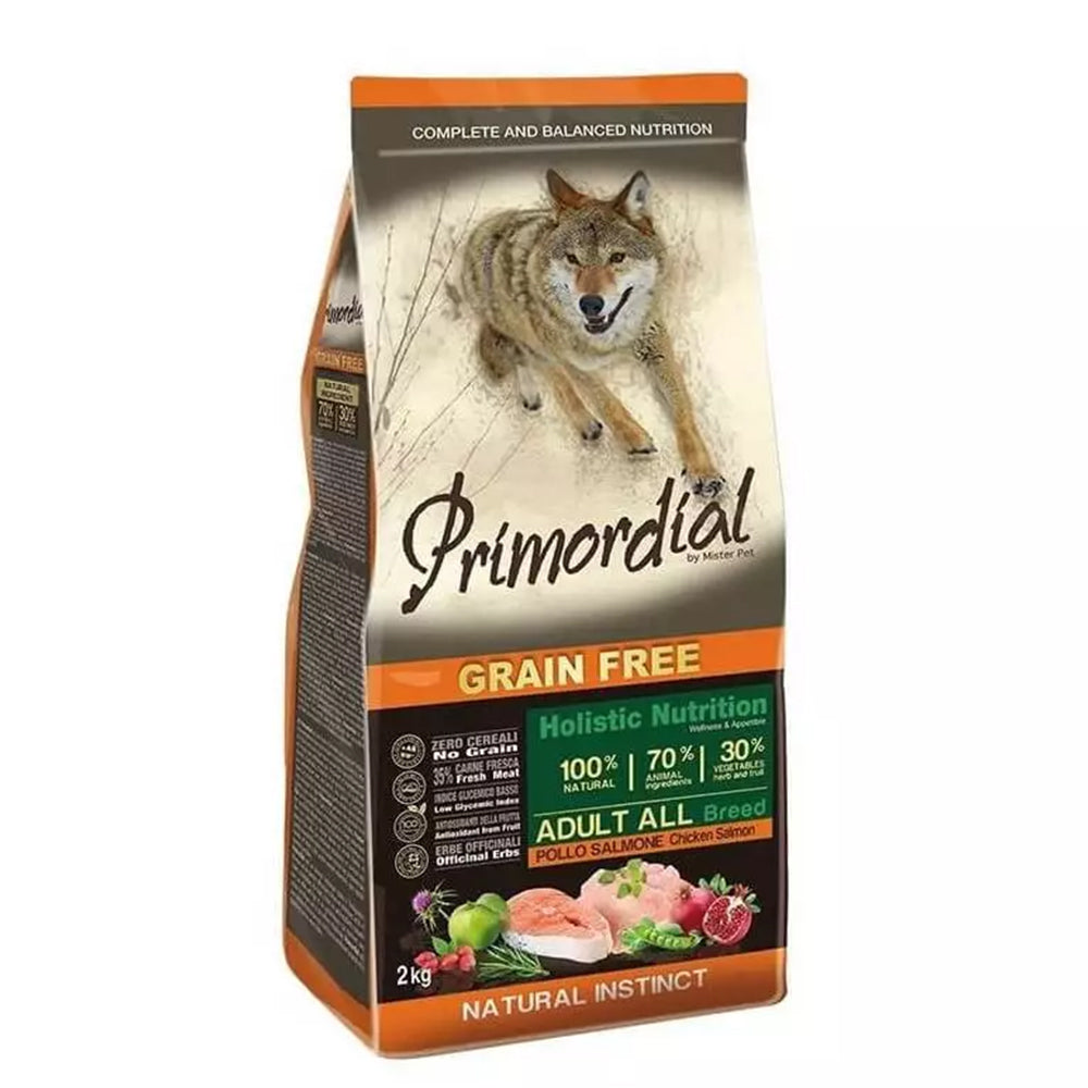 Primordial Grain free cane adulto All Breeds Pollo e Salmone 12kg